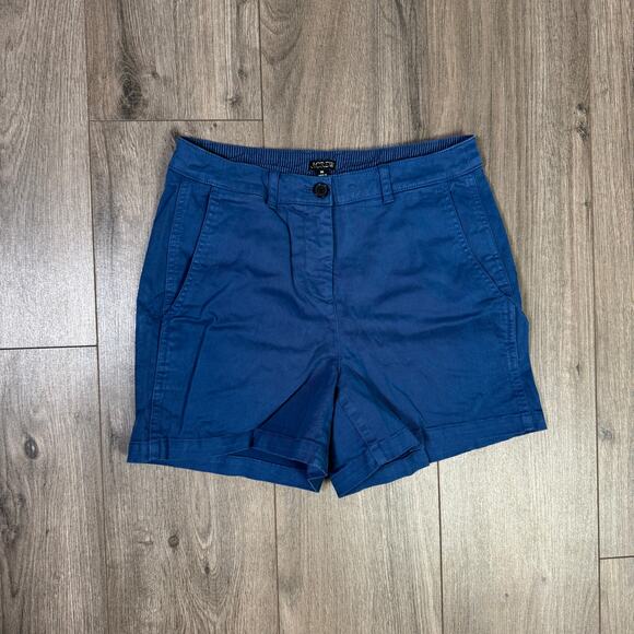 J.Crew Updated 4" Heritage Chino Shorts WMNS Size 00 Blue Mid Rise Stretch CI577 - Picture 1 of 5